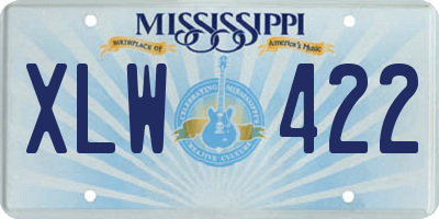 MS license plate XLW422