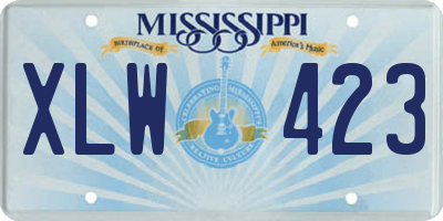 MS license plate XLW423
