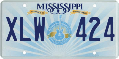 MS license plate XLW424