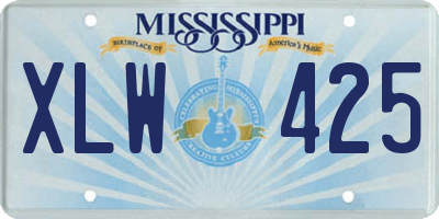 MS license plate XLW425