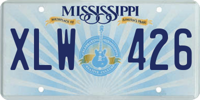 MS license plate XLW426