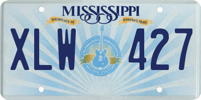 MS license plate XLW427