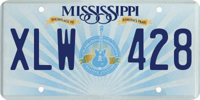 MS license plate XLW428