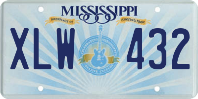 MS license plate XLW432