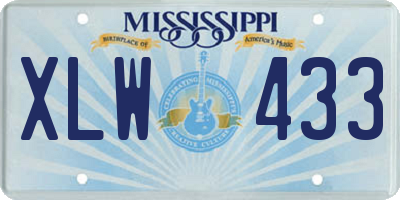 MS license plate XLW433