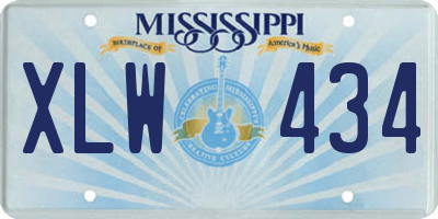 MS license plate XLW434