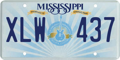 MS license plate XLW437