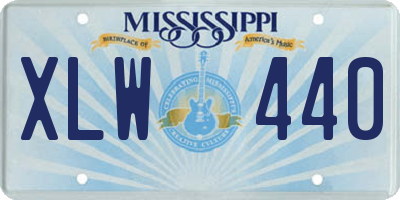 MS license plate XLW440