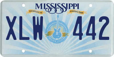 MS license plate XLW442