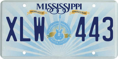 MS license plate XLW443