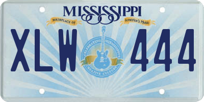MS license plate XLW444
