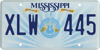 MS license plate XLW445