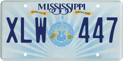 MS license plate XLW447