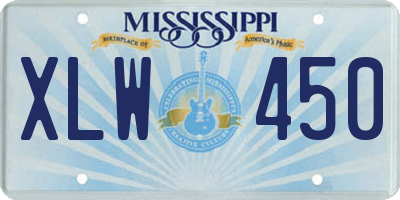 MS license plate XLW450