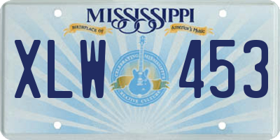 MS license plate XLW453