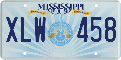 MS license plate XLW458