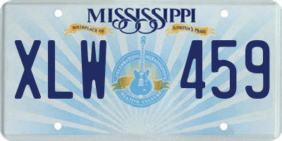 MS license plate XLW459