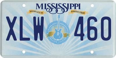 MS license plate XLW460