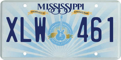 MS license plate XLW461