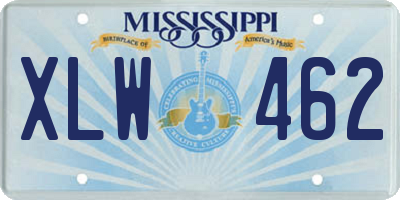 MS license plate XLW462