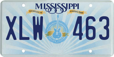 MS license plate XLW463