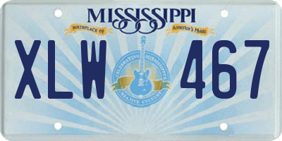 MS license plate XLW467