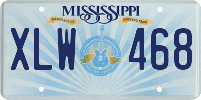 MS license plate XLW468