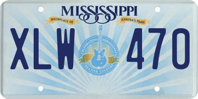 MS license plate XLW470