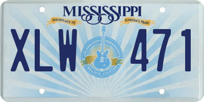 MS license plate XLW471