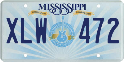 MS license plate XLW472
