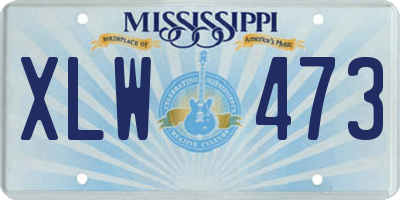 MS license plate XLW473