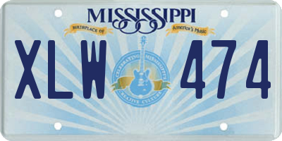 MS license plate XLW474