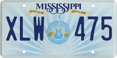 MS license plate XLW475