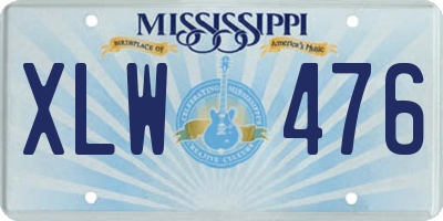 MS license plate XLW476