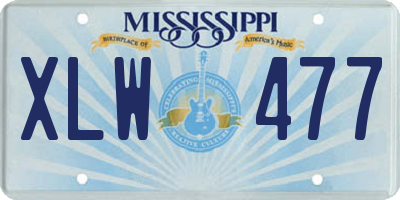 MS license plate XLW477