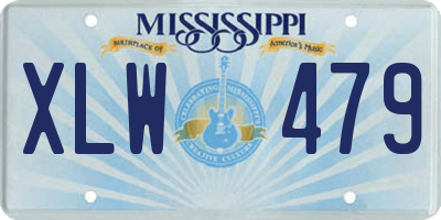 MS license plate XLW479