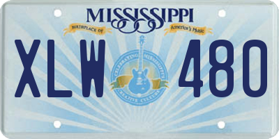 MS license plate XLW480