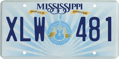 MS license plate XLW481