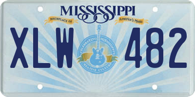 MS license plate XLW482