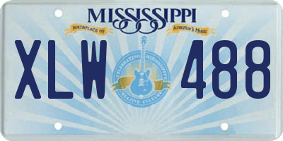 MS license plate XLW488