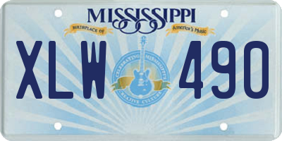 MS license plate XLW490