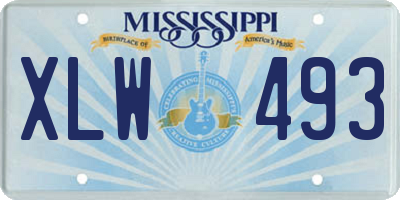MS license plate XLW493