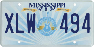 MS license plate XLW494