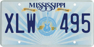 MS license plate XLW495