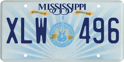 MS license plate XLW496