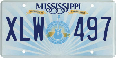 MS license plate XLW497