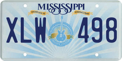 MS license plate XLW498
