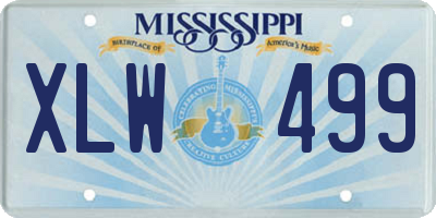 MS license plate XLW499