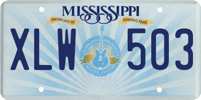 MS license plate XLW503