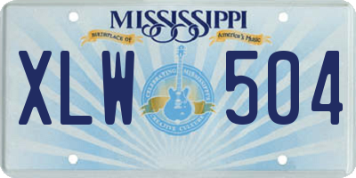 MS license plate XLW504